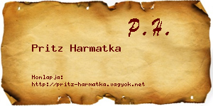 Pritz Harmatka névjegykártya